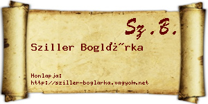 Sziller Boglárka névjegykártya